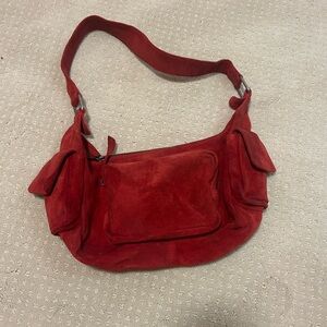 Free PeopleRed Suede Shoulder Bag
